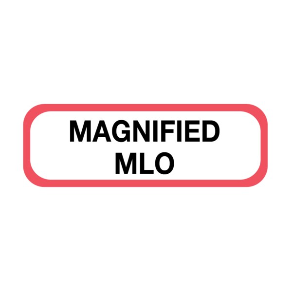 Position Labels - Magnified MLO 1/2" x 1-1/2" White w/Red & Black